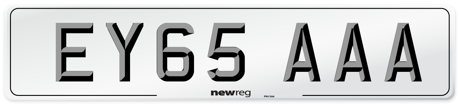 EY65 AAA Number Plate from New Reg
